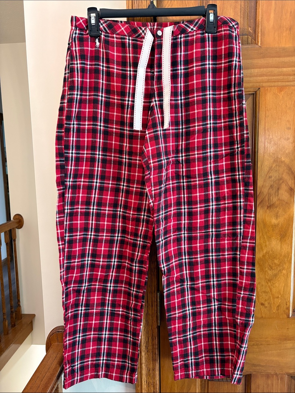 Ralph Lauren Red Plaid Cotton Drawstring Pajama Pants